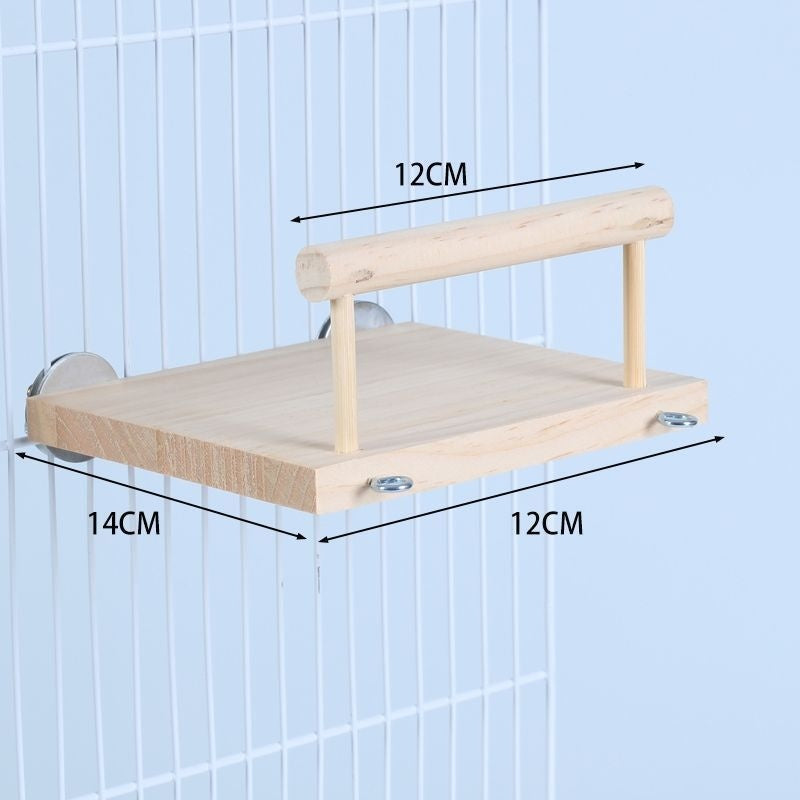 Playing Bird Cage Accessories Toy Solid Wood Jumping Platform Standing Board