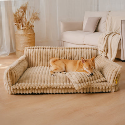 Large Orthopedic Dog Bed | Washable Fluffy Sofa Pillow for Medium & Large Dogs