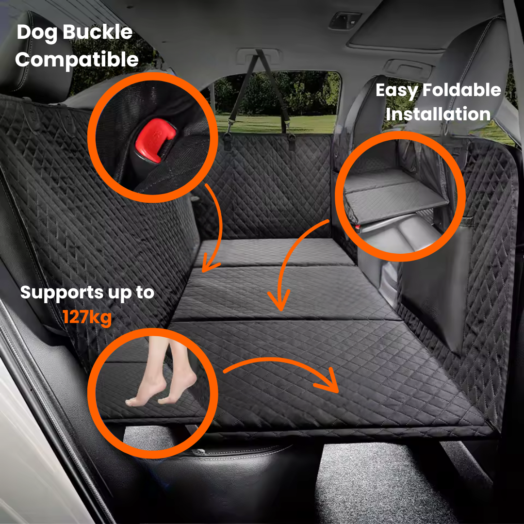 PupMat | Dog Car Seat Cover – Waterproof Pet Hammock for Back Seat