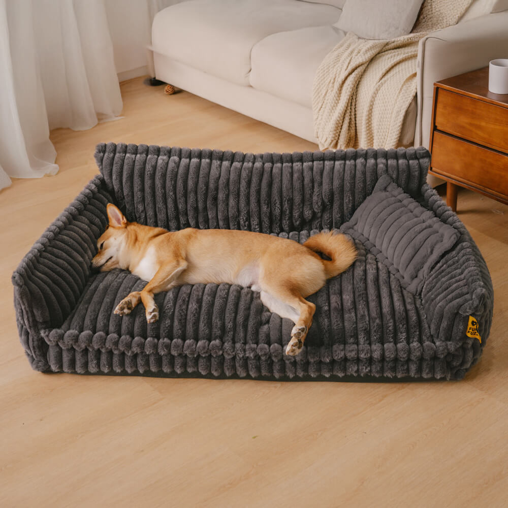 Large Orthopedic Dog Bed | Washable Fluffy Sofa Pillow for Medium & Large Dogs