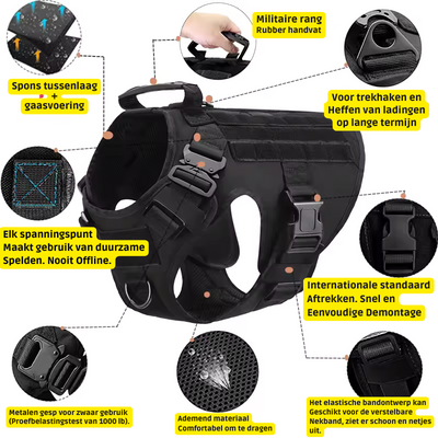 Heavy-Duty No-Pull Dog Harness - Adjustable Front-Clip Vest for Strong Big Dogs