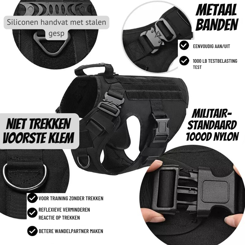 Heavy-Duty No-Pull Dog Harness - Adjustable Front-Clip Vest for Strong Big Dogs
