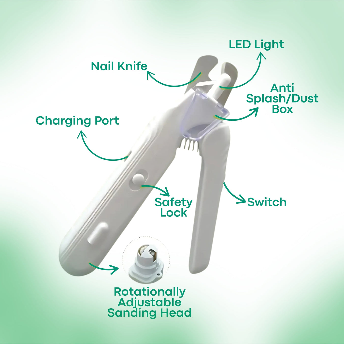 SafeTrim  | LED Pet Nail Clipper for Dogs & Cats, Safe Claw Grooming Tool