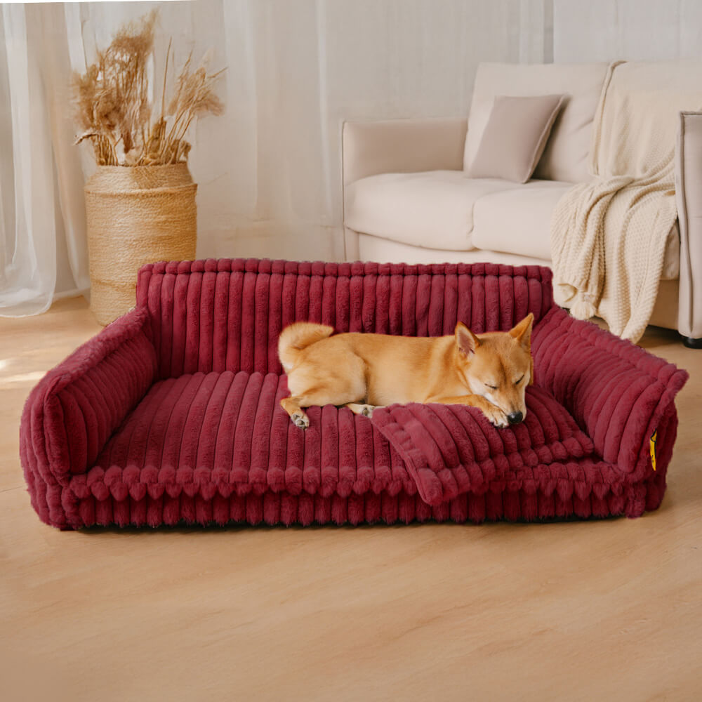 Large Orthopedic Dog Bed | Washable Fluffy Sofa Pillow for Medium & Large Dogs