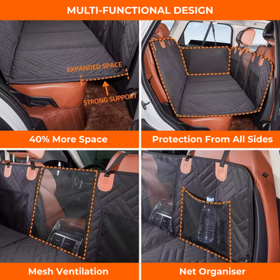 PupMat | Dog Car Seat Cover – Waterproof Pet Hammock for Back Seat