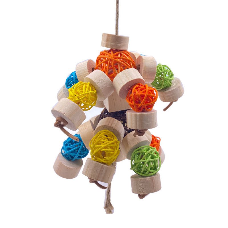 Toy Bird Vine Bal Wooden Nibbling Bird Supplies Cage Accessories Toys