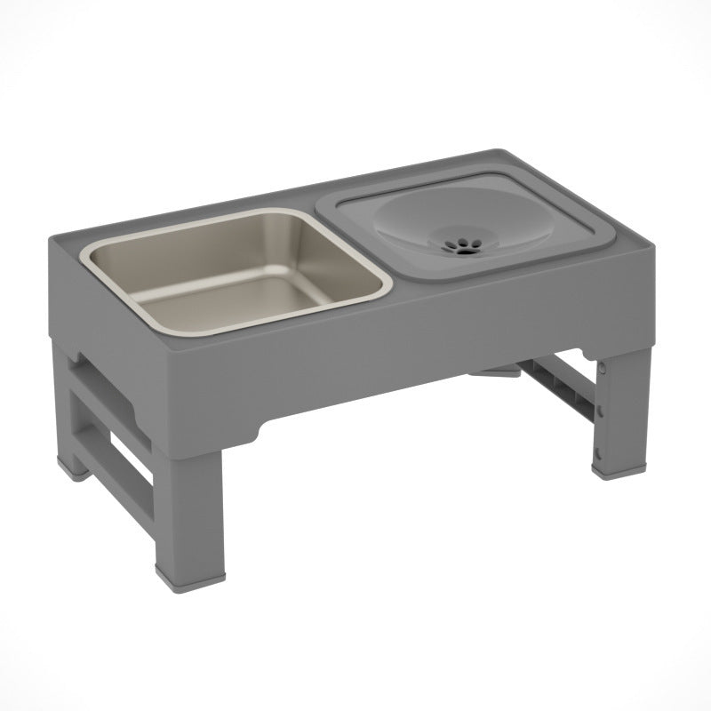 Adjustable Stainless Steel Double Dog Bowls with Elevated Stand – Perfect for Large Pets