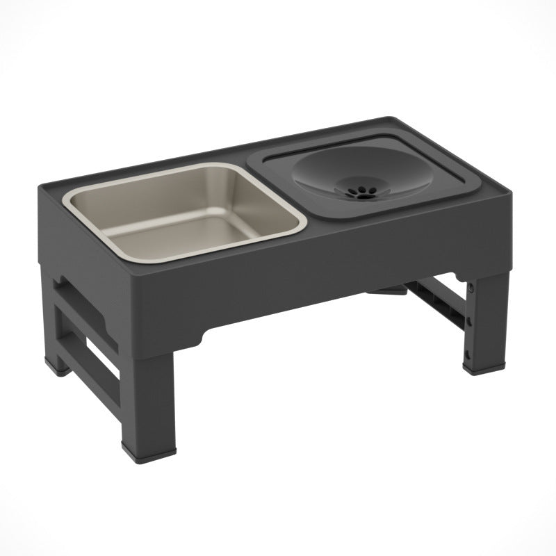 Adjustable Stainless Steel Double Dog Bowls with Elevated Stand – Perfect for Large Pets