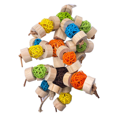 Toy Bird Vine Bal Wooden Nibbling Bird Supplies Cage Accessories Toys