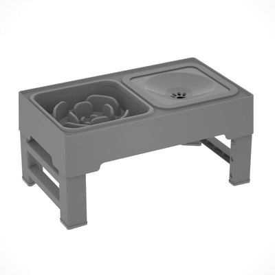 Adjustable Stainless Steel Double Dog Bowls with Elevated Stand – Perfect for Large Pets