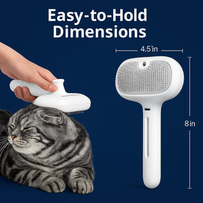 Ergonomic Pet Grooming Brush for Dogs & Cats
