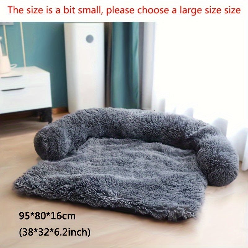 Soft Plush Pet Sofa Bed – Dual-Purpose Dog & Cat Cushion Couch for Small, Medium & Large Pets
