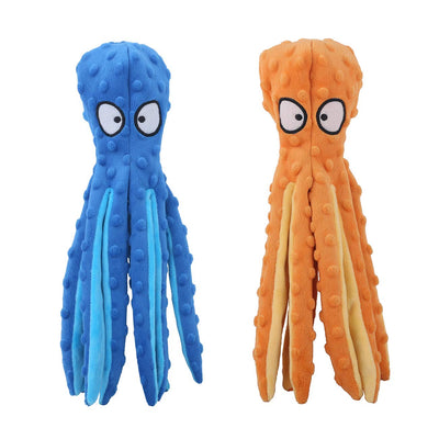 Whiskerspot Octopus Dog Toy - Indestructible Squeaky Chew Toy for Aggressive Chewers, No-Stuffing Crinkle Plush for Puppy Teething