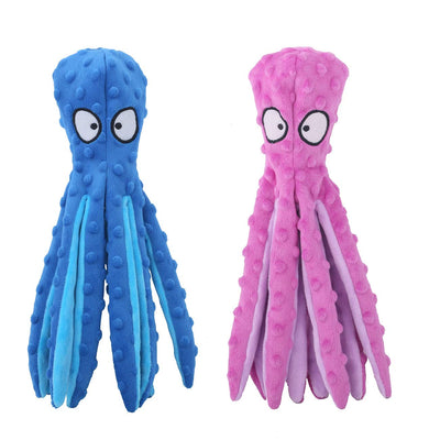 Whiskerspot Octopus Dog Toy - Indestructible Squeaky Chew Toy for Aggressive Chewers, No-Stuffing Crinkle Plush for Puppy Teething