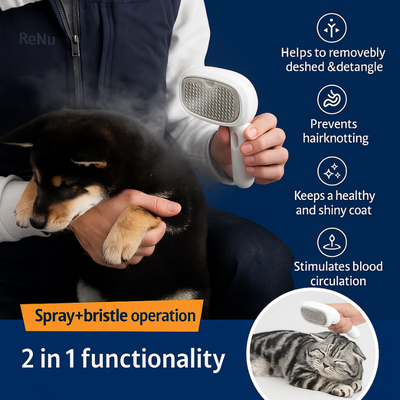 Ergonomic Pet Grooming Brush for Dogs & Cats