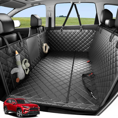 Dog Car Seat Cover - 3 Hard Panels, Waterproof, Backseat Extender, Large Dogs
