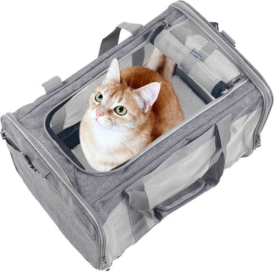 Large Cat & Dog Carrier – Soft-Sided Collapsible Travel Bag for Pets up to 25 lbs