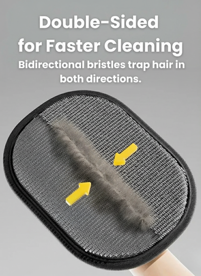 Pet Hair Removal Glove with Dual-Sided Electrostatic Bristles