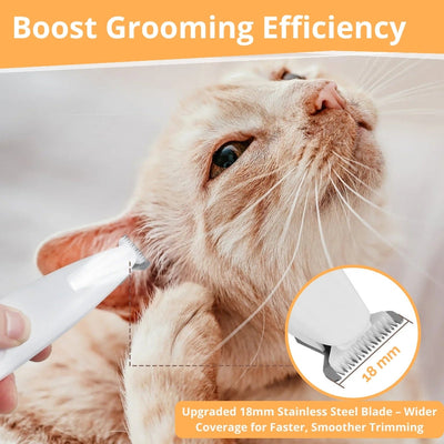 Low-Noise Cat Grooming Trimmer Kit - Cordless Pet Clipper