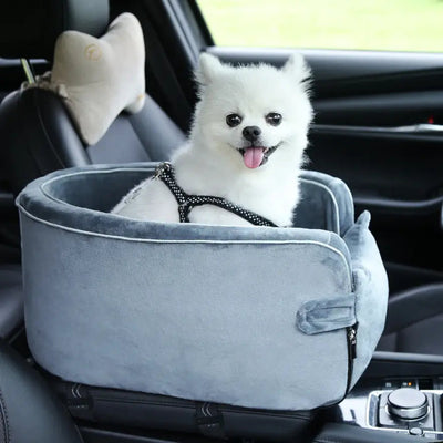 Dog Car Seat – Elevated Booster Seat for Small Dogs, Secure Travel Bed
