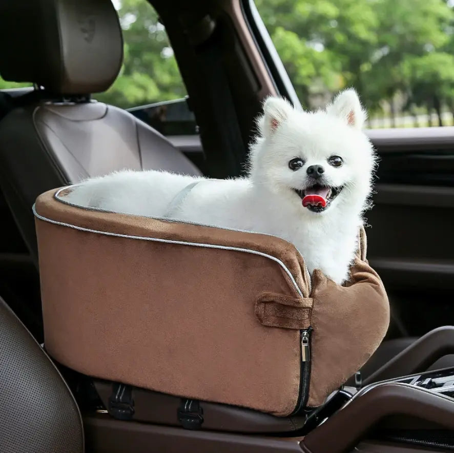 Dog Car Seat – Elevated Booster Seat for Small Dogs, Secure Travel Bed