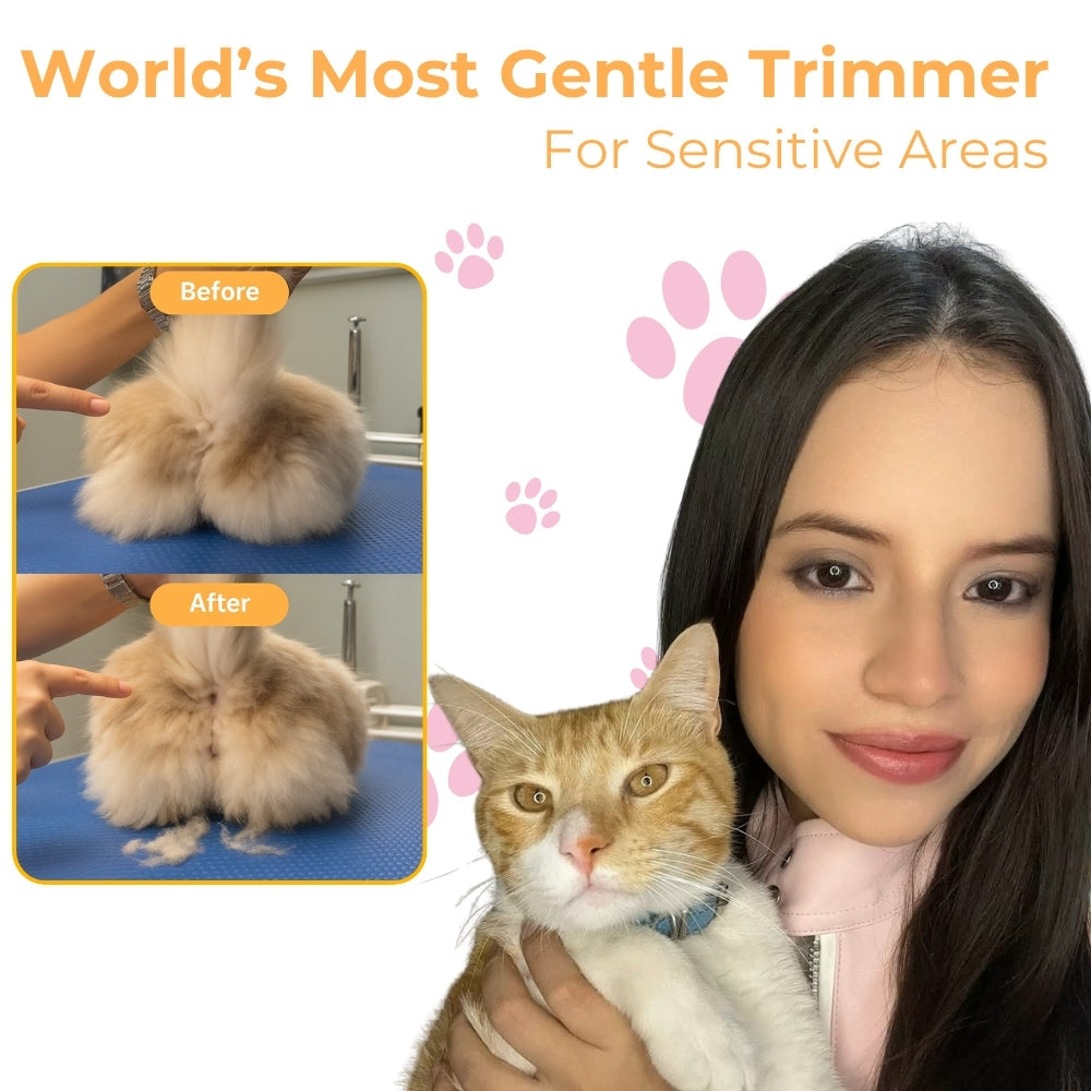 Low-Noise Cat Grooming Trimmer Kit - Cordless Pet Clipper