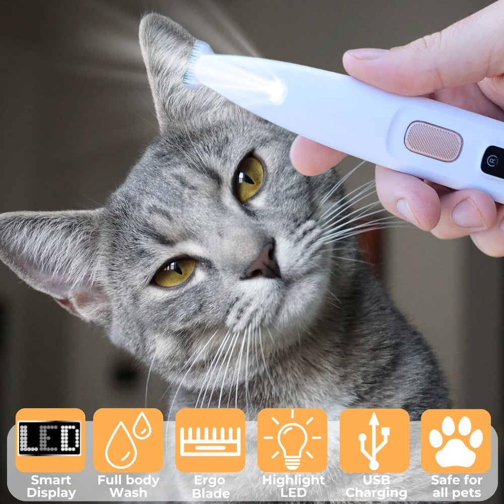 Low-Noise Cat Grooming Trimmer Kit - Cordless Pet Clipper