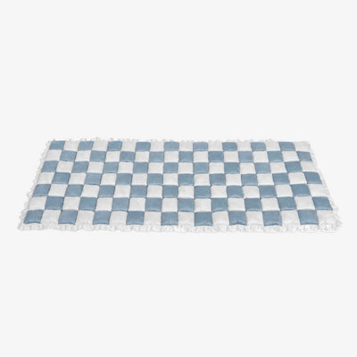 Cream-colored Large Plaid Square Fuzzy Pet Dog Mat Bed Couch Cover