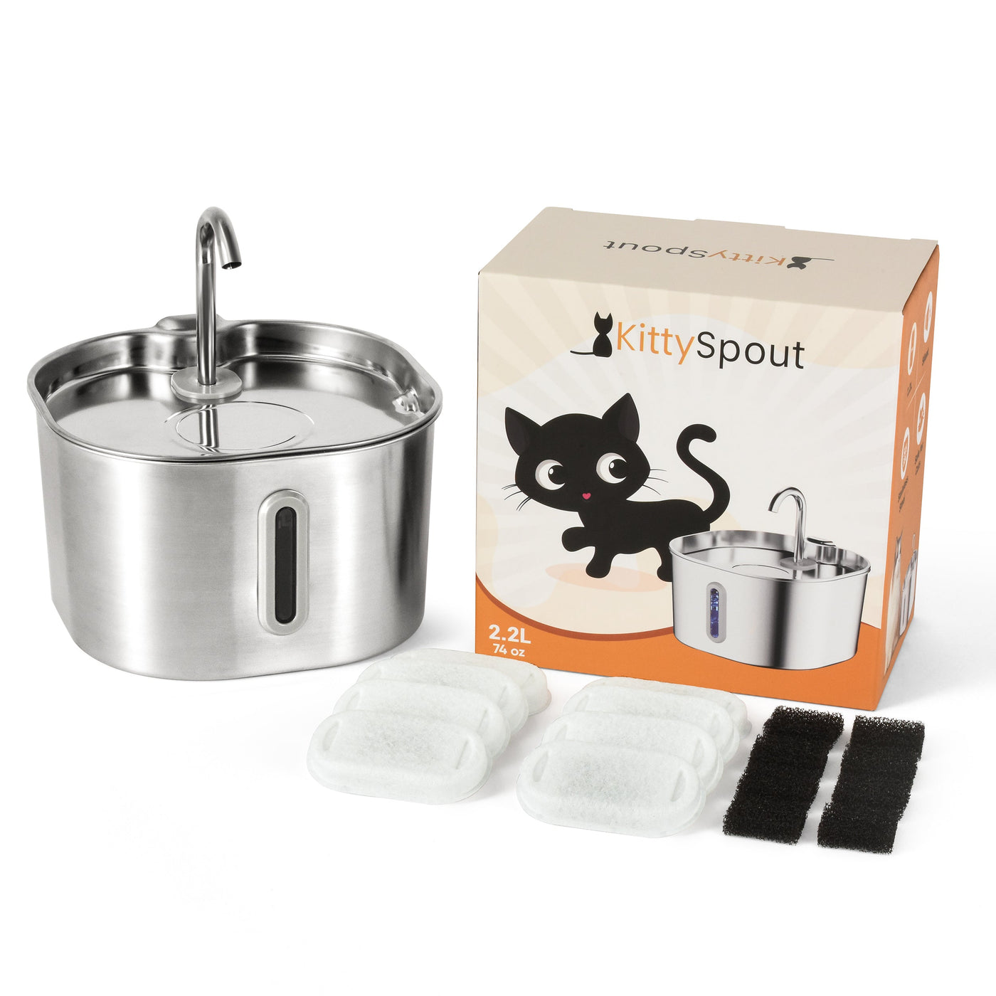 2.2L Cat Water Fountain | Automatic Cat Drinking Fountain with Filtered Flow