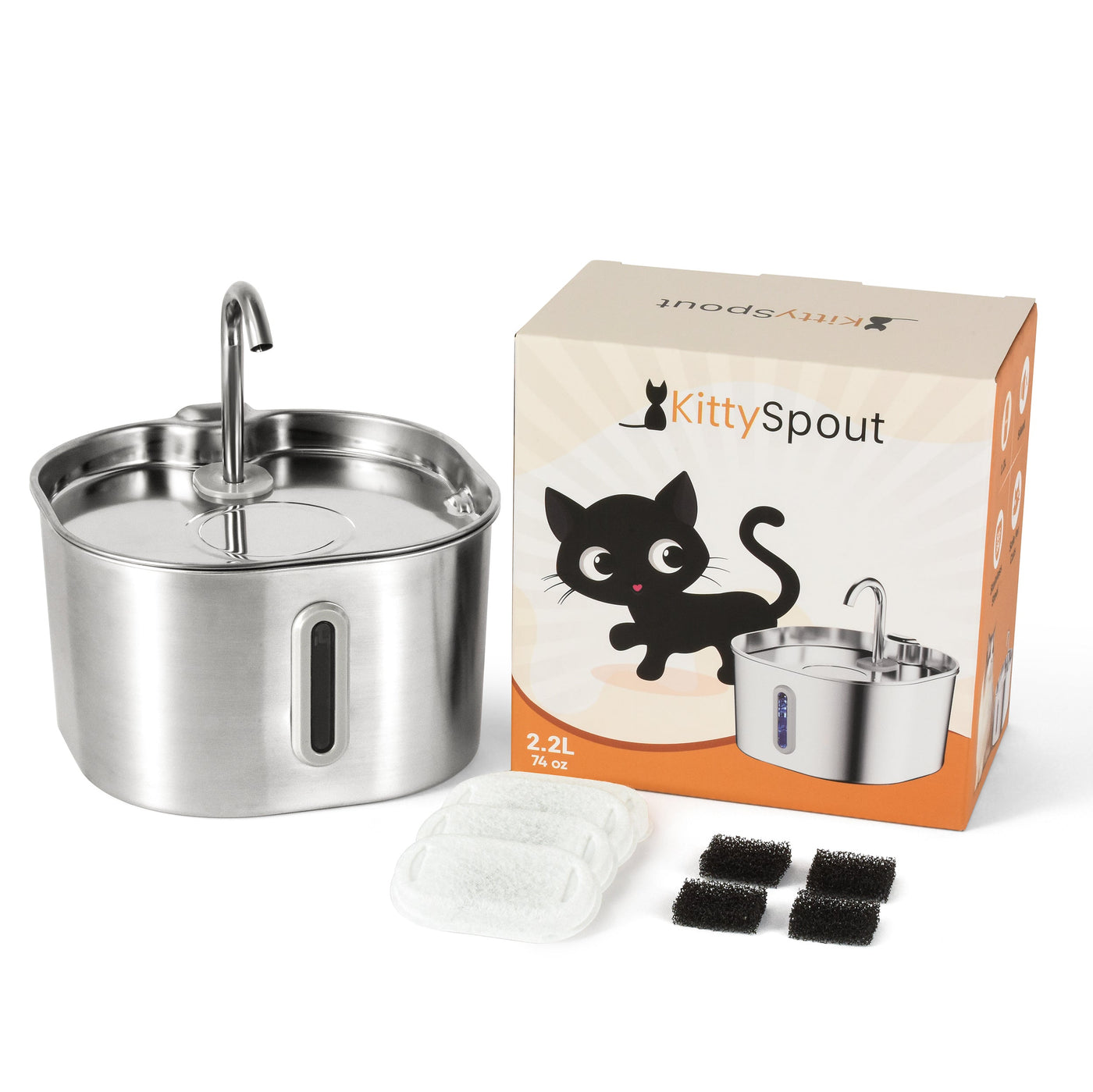 2.2L Cat Water Fountain | Automatic Cat Drinking Fountain with Filtered Flow
