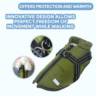 Dog Winter Fleece Jacket with Harness – Dog Coat for Cold Weather