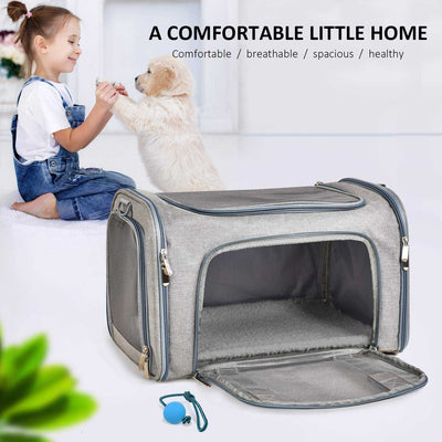 Large Cat & Dog Carrier – Soft-Sided Collapsible Travel Bag for Pets up to 25 lbs
