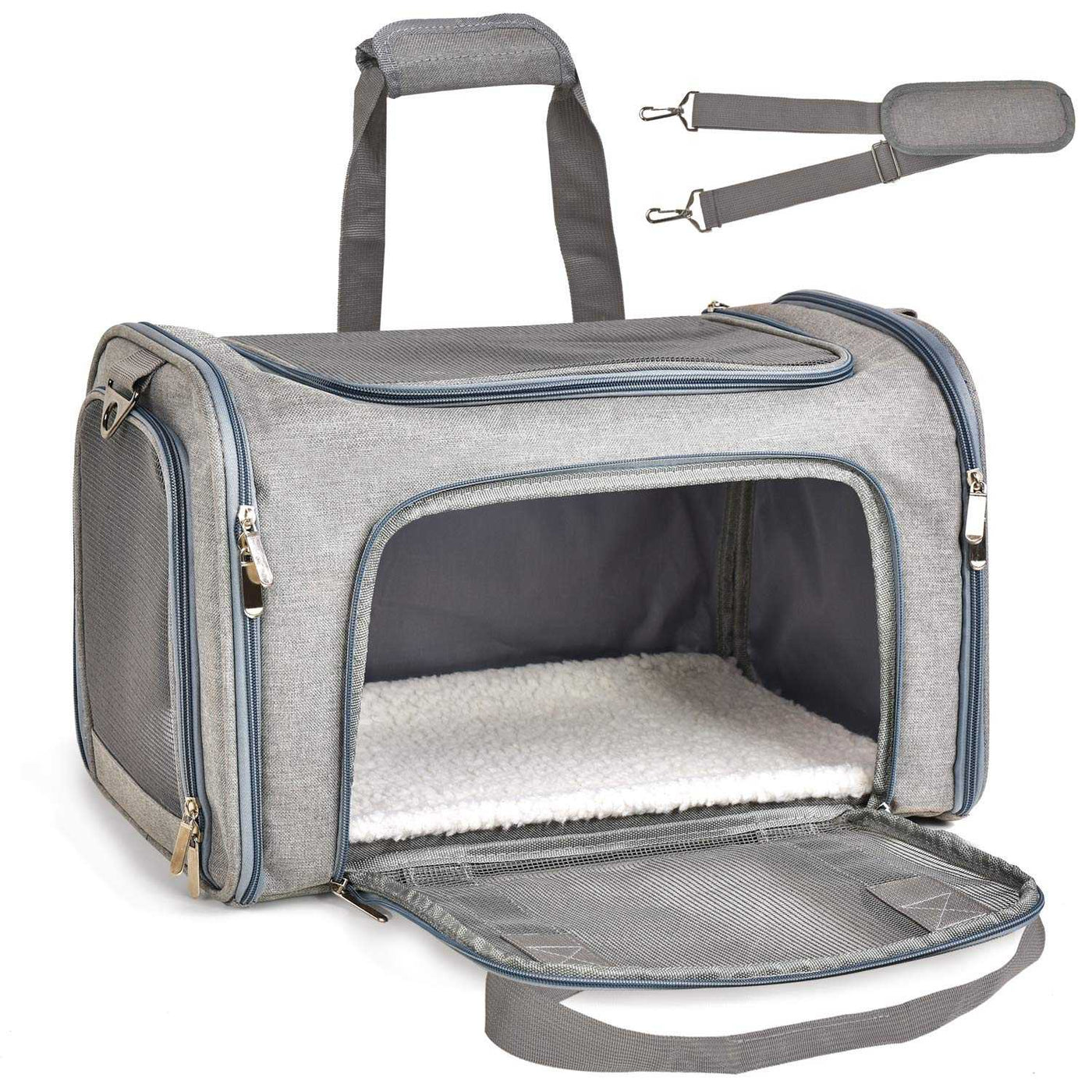 Large Cat & Dog Carrier – Soft-Sided Collapsible Travel Bag for Pets up to 25 lbs