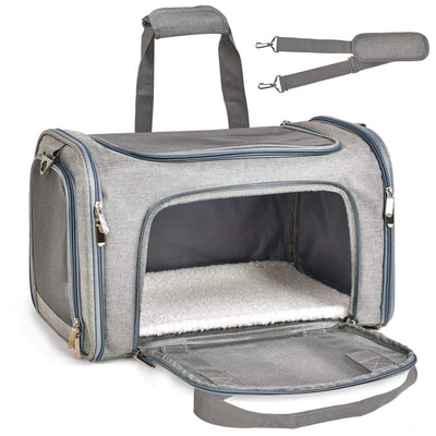 Large Cat & Dog Carrier – Soft-Sided Collapsible Travel Bag for Pets up to 25 lbs