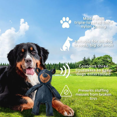 Indestructible Dog Toy 2025 – Unbreakable Bear Plush Toy for Aggressive Chewers