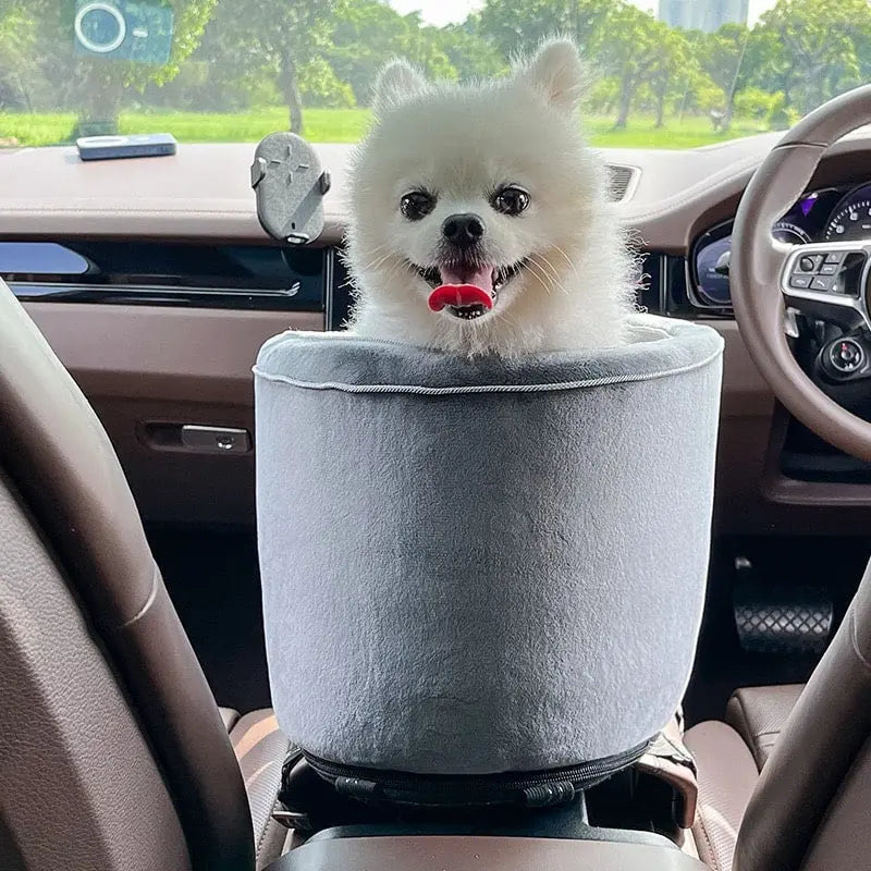 Dog Car Seat – Elevated Booster Seat for Small Dogs, Secure Travel Bed