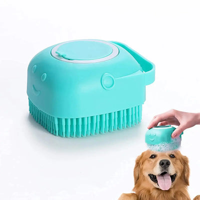 Dog Bath & Grooming Brush – 2-in-1 Shampoo & Massage Tool