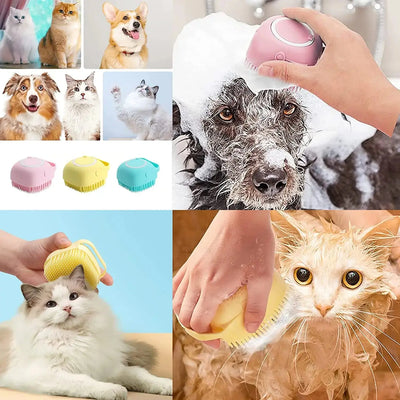 Dog Bath & Grooming Brush – 2-in-1 Shampoo & Massage Tool