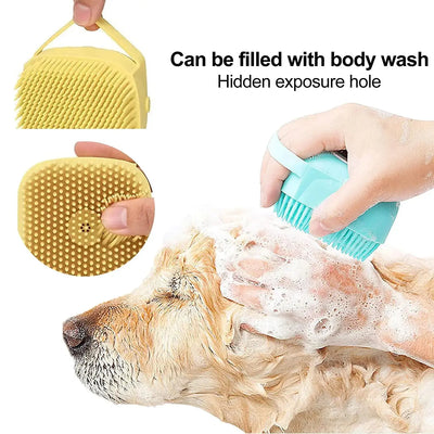 Dog Bath & Grooming Brush – 2-in-1 Shampoo & Massage Tool
