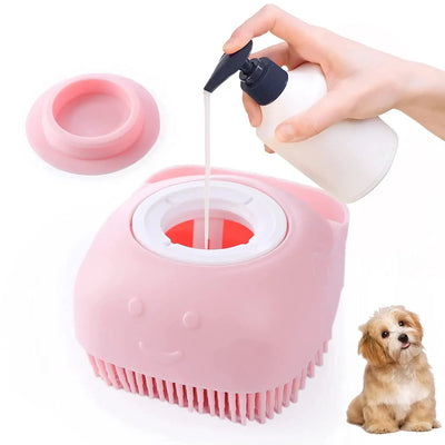 Dog Bath & Grooming Brush – 2-in-1 Shampoo & Massage Tool