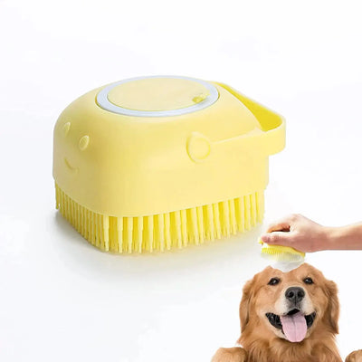 Dog Bath & Grooming Brush – 2-in-1 Shampoo & Massage Tool