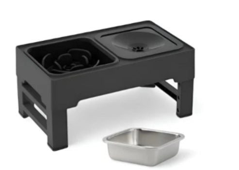 Adjustable Stainless Steel Double Dog Bowls with Elevated Stand – Perfect for Large Pets