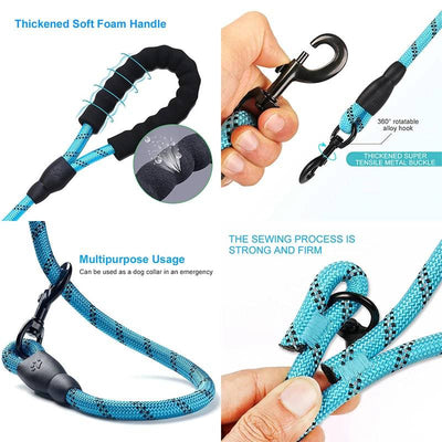 Strong Nylon Reflective Dog Leash – Heavy-Duty, Tangle-Free Pet Leash