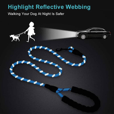 Strong Nylon Reflective Dog Leash – Heavy-Duty, Tangle-Free Pet Leash