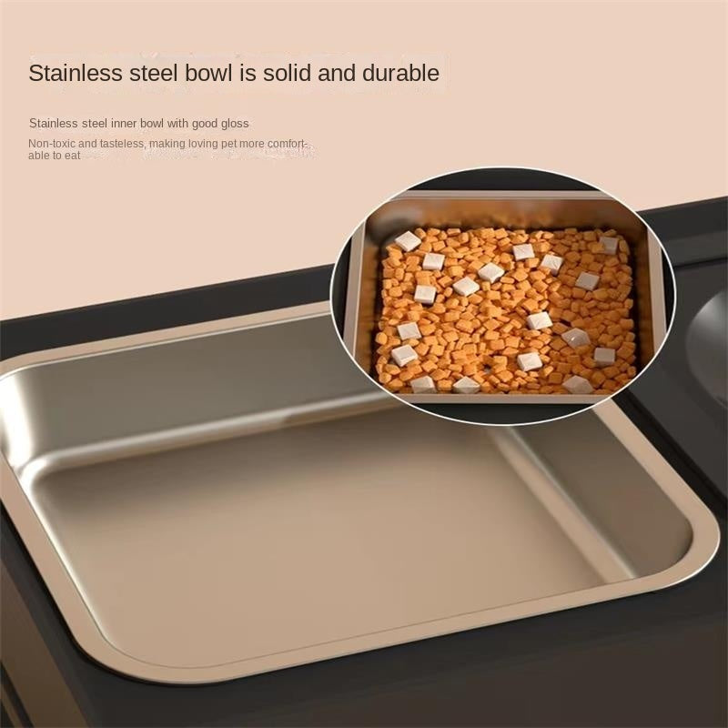 Adjustable Stainless Steel Double Dog Bowls with Elevated Stand – Perfect for Large Pets