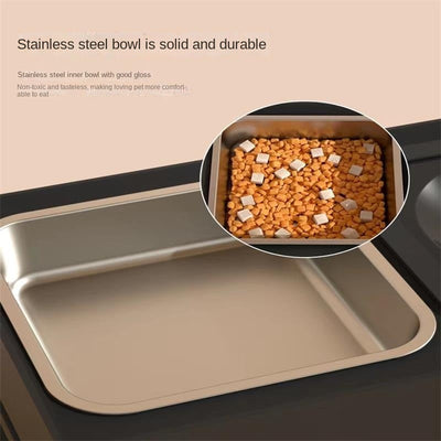 Adjustable Stainless Steel Double Dog Bowls with Elevated Stand – Perfect for Large Pets