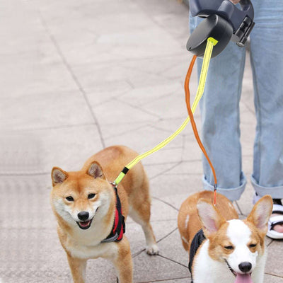 PetWorld - Double Innovative Retractable Dog Leash with Light