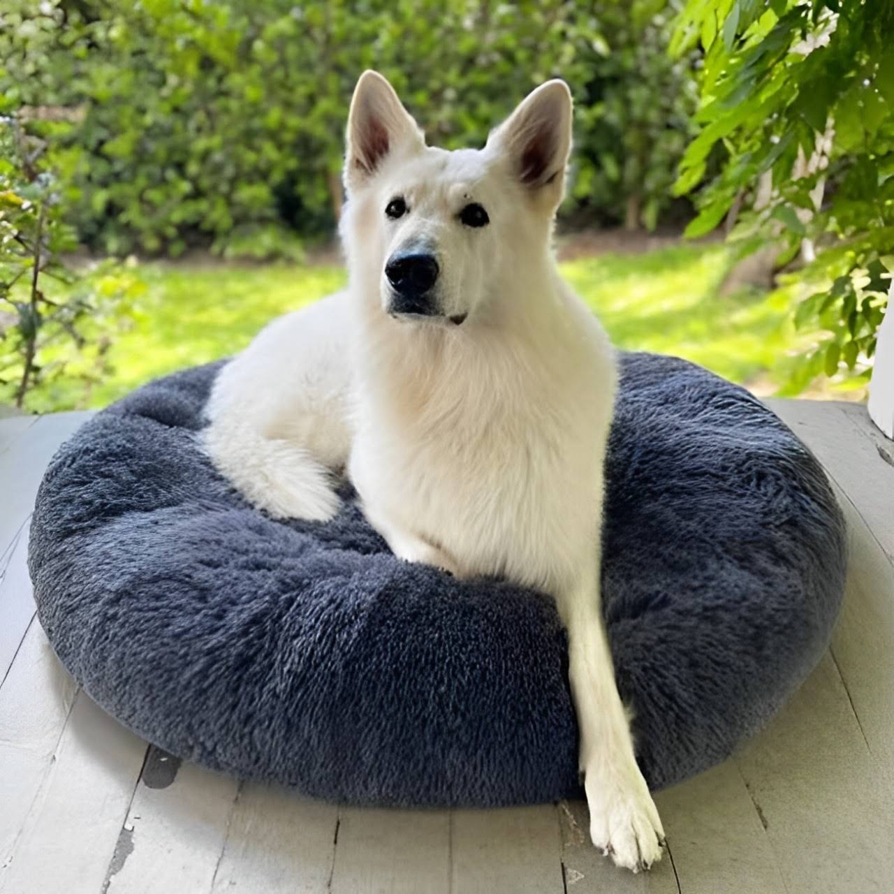Calming Dog Bed – Plush Donut Cuddler for Dogs & Cats with Soft Faux Fur