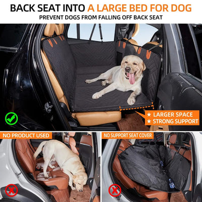 Hard Bottom Dog Car Seat Cover – Waterproof & Scratchproof Back Seat Protector for Cars
