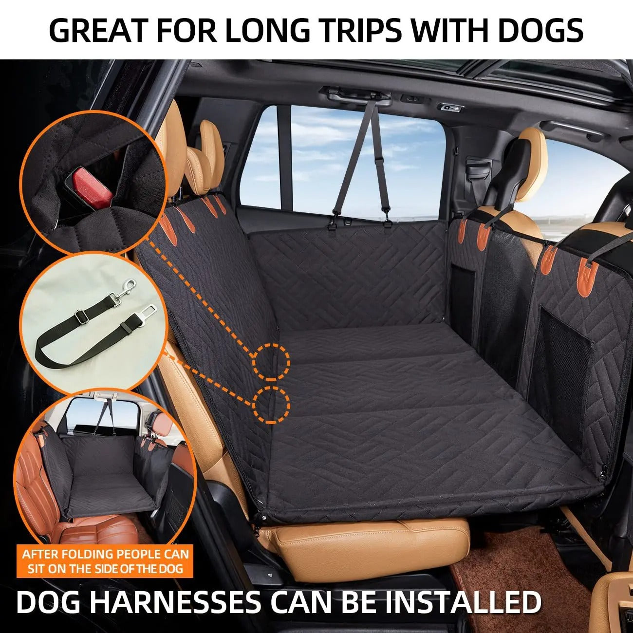 Hard Bottom Dog Car Seat Cover – Waterproof & Scratchproof Back Seat Protector for Cars